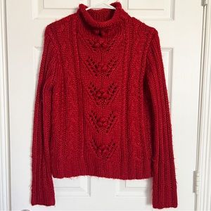 Express Handknit | Open Handknit Sweater High Neck